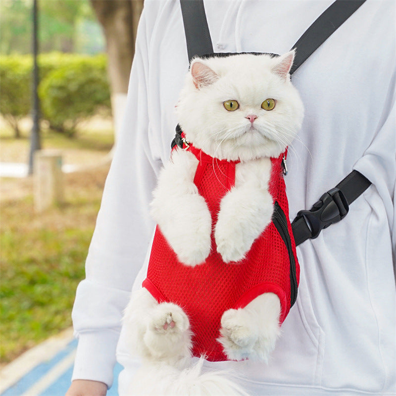 Breathable Portable Pet Backpack Mesh Travel Carrier Bag
