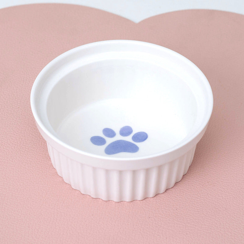 Tall Diagonal Ceramic Double Pet Water And Food Bowl Supplies
